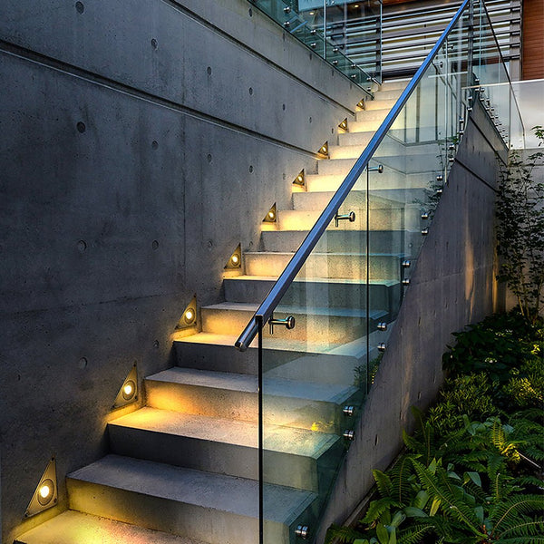 Triangle In Wall Step Lights 110 220V Led Outdoor Wall Mounted Stairs Lights For Courtyard Garden