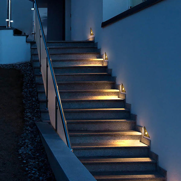 Triangle In Wall Step Lights 110 220V Led Outdoor Wall Mounted Stairs Lights For Courtyard Garden