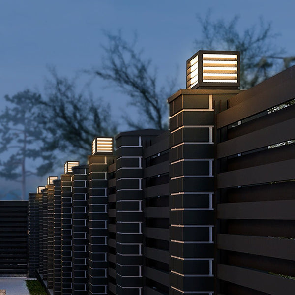 Outdoor Waterproof Led Post Lights Solar Landscape Decorative Lighting For Villa Fence