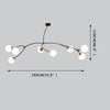 Modern 8 Light Led Chandelier With Electroplated Metal And Glass Globes
