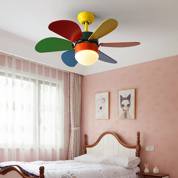 Personality Creative Mini Childrens Room Double Control Ceiling Fan Lamp
