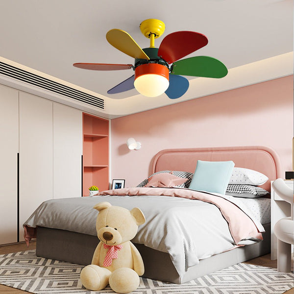 Personality Creative Mini Childrens Room Double Control Ceiling Fan Lamp