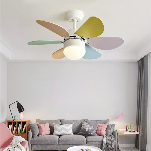 Personality Creative Mini Childrens Room Double Control Ceiling Fan Lamp