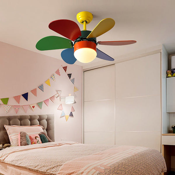 Personality Creative Mini Childrens Room Double Control Ceiling Fan Lamp