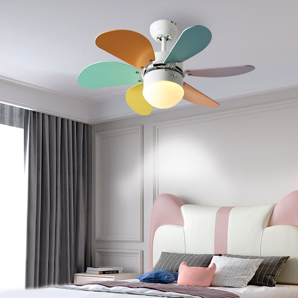 Personality Creative Mini Childrens Room Double Control Ceiling Fan Lamp