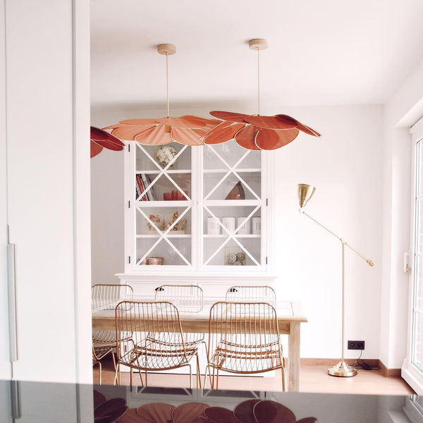 petal fabric pendant light gold metal for dining room bedroom