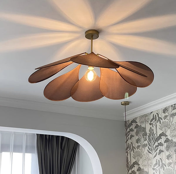 petal fabric pendant light gold metal for dining room bedroom