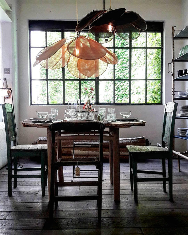 petal fabric pendant light gold metal for dining room bedroom