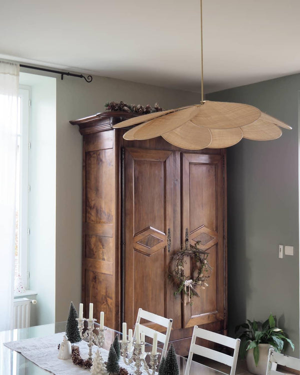 petal fabric pendant light gold metal for dining room bedroom