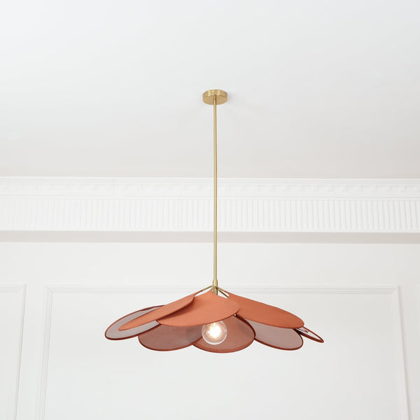 petal fabric pendant light gold metal for dining room bedroom