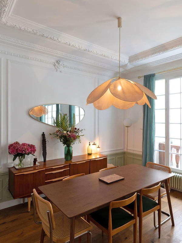 petal fabric pendant light gold metal for dining room bedroom
