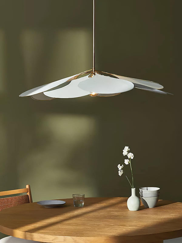 petal fabric pendant light gold metal for dining room bedroom