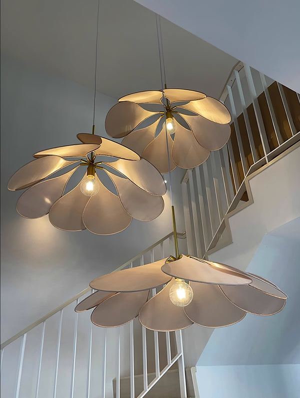 petal fabric pendant light gold metal for dining room bedroom