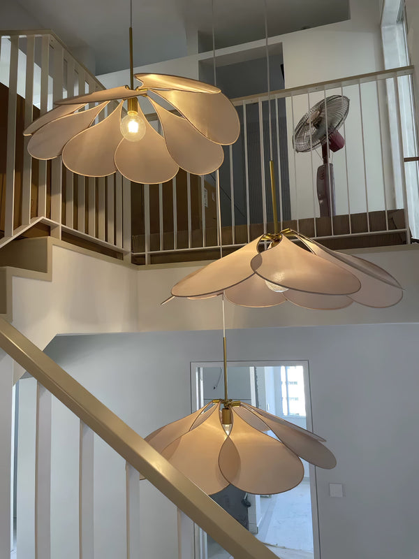 petal fabric pendant light gold metal for dining room bedroom