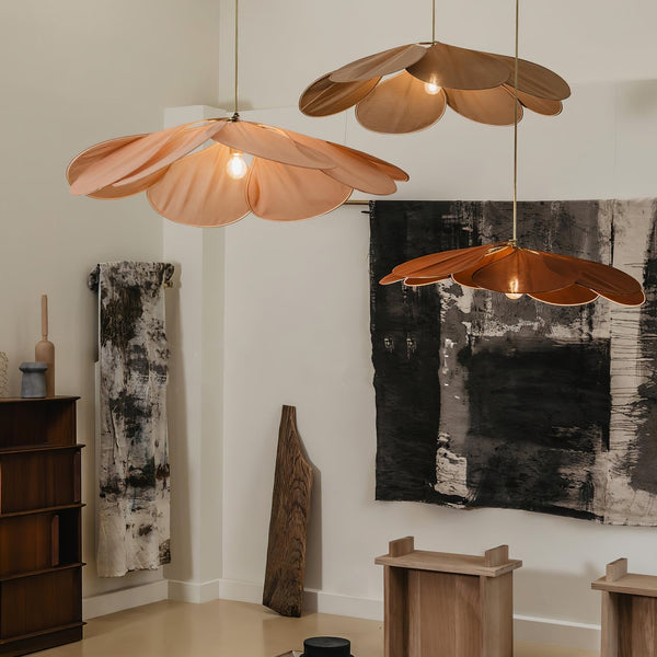 petal fabric pendant light gold metal for dining room bedroom