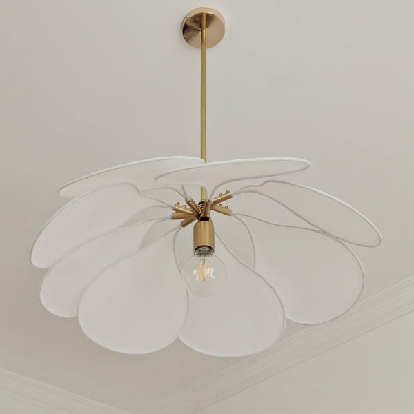 petal fabric pendant light gold metal for dining room bedroom