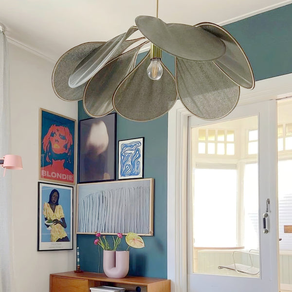 petal fabric pendant light gold metal for dining room bedroom