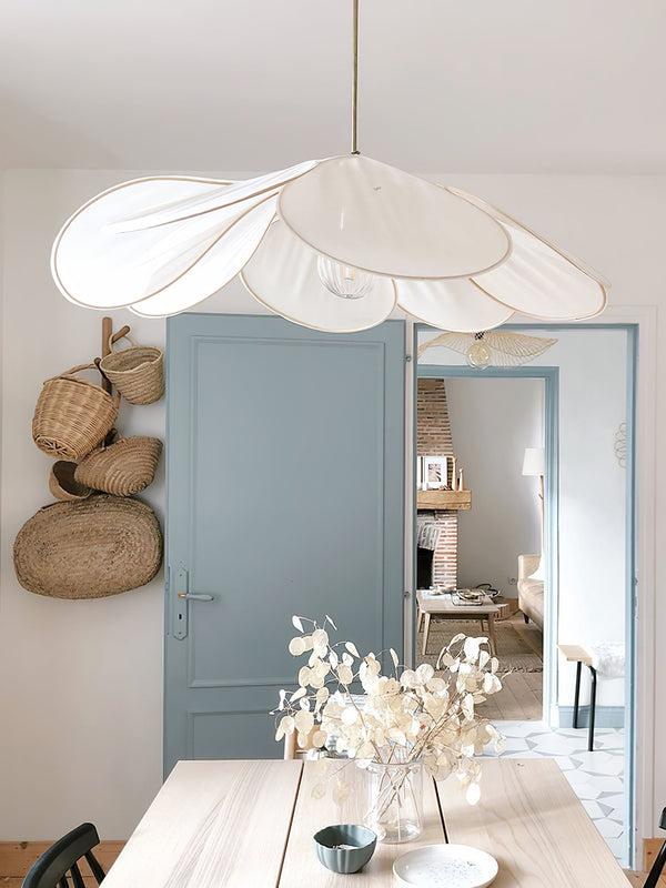 petal fabric pendant light gold metal for dining room bedroom