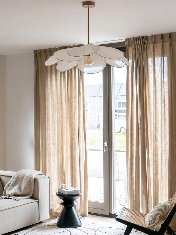 petal fabric pendant light gold metal for dining room bedroom
