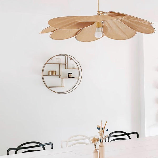 petal fabric pendant light gold metal for dining room bedroom