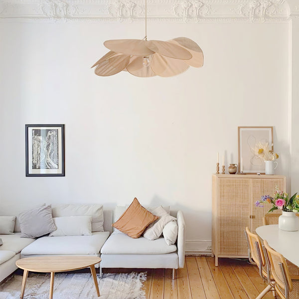 petal fabric pendant light gold metal for dining room bedroom