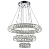 Contemporary 3 Ring Pendant Electroplated Crystal Chandeliers