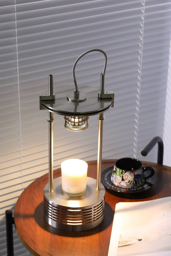 polished stainless steel aroma table lamp