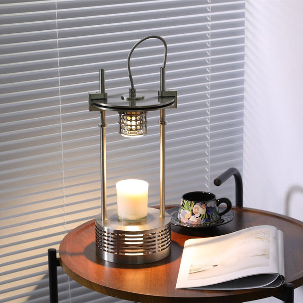 polished stainless steel aroma table lamp