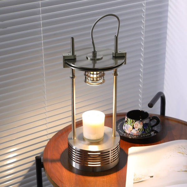 polished stainless steel aroma table lamp