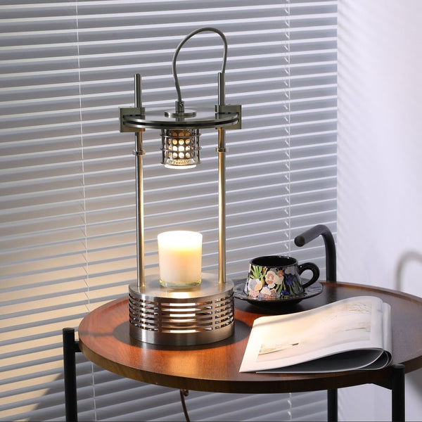 polished stainless steel aroma table lamp