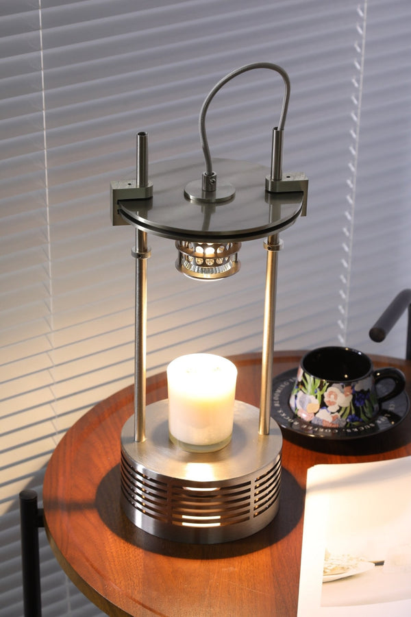 polished stainless steel aroma table lamp