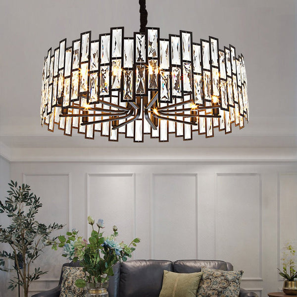 Postmodern Minimalist Living Room Crystal Chandelier With Three Color Led