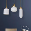Art Deco Porcelain Pendant Light with Brass Fittings for Kitchen Island and Dining Room