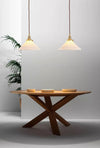 Art Deco Porcelain Pendant Light with Brass Fittings for Kitchen Island and Dining Room
