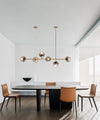 Orb Glass Pendant Light with Brass Accents for Dining Room and Kitchen Island