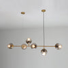 Orb Glass Pendant Light with Brass Accents for Dining Room and Kitchen Island