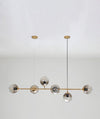 Orb Glass Pendant Light with Brass Accents for Dining Room and Kitchen Island