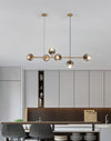 Orb Glass Pendant Light with Brass Accents for Dining Room and Kitchen Island