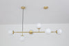 Orb Glass Pendant Light with Brass Accents for Dining Room and Kitchen Island