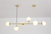 Orb Glass Pendant Light with Brass Accents for Dining Room and Kitchen Island