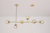 Orb Glass Pendant Light with Brass Accents for Dining Room and Kitchen Island