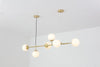 Orb Glass Pendant Light with Brass Accents for Dining Room and Kitchen Island