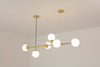 Orb Glass Pendant Light with Brass Accents for Dining Room and Kitchen Island