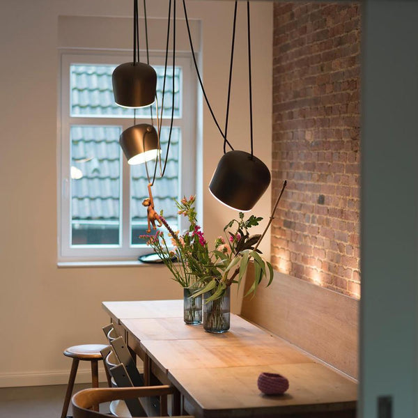 Modern Aluminum Pendant Light with Adjustable Aim, Integrated LED for Kitchen Island and Dining Room