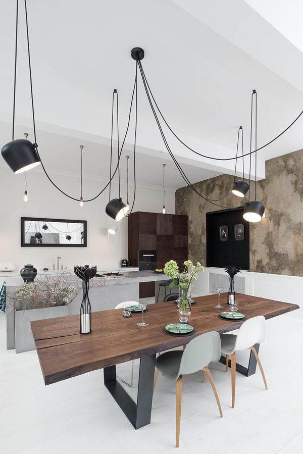 Modern Aluminum Pendant Light with Adjustable Aim, Integrated LED for Kitchen Island and Dining Room