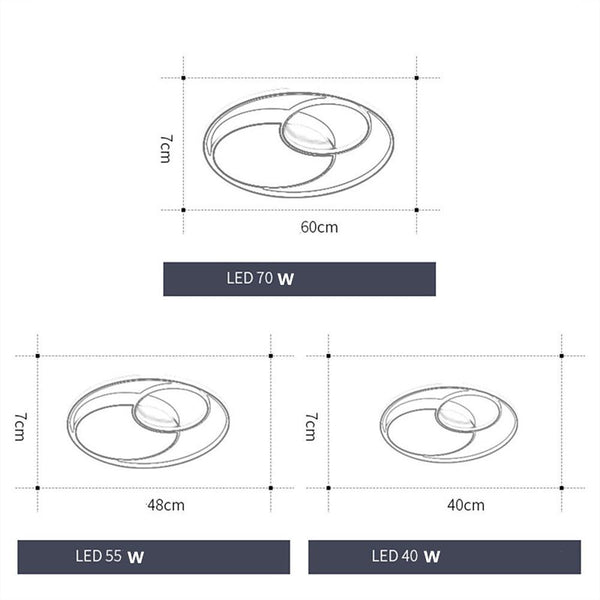 Modern Led Three Circle Ceiling Light Round Flush Mount Lighting Fixture