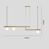 Minimalist Modern Linear Globe Pendant Lighting Copper Glass Kitchen Dining Room Light
