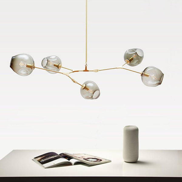 Globe Sputnik Industrial Glass Chandelier Modern Lighting With Customizable Color Shades
