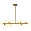 Modern Gold Kitchen Island Light 16 Light Linear Iron Global Glass Ceiling Lights Fixture 48W 110V Hardwired Indoor