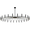 Ligmodern 24 Light Streamlined Round Chandelier 24 Led Bulbs 63 Dia Adjustable Height Black Finish